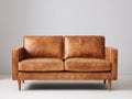 Zweisitzer Sofa Echtleder 180x90x80 cm Braun - Modernes Design mit gepolsterter Sitzfläche