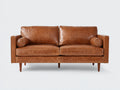 Zweisitzer Sofa aus Leder 190x90x85 cm - Cognacbraun - modernes Design für Wohnzimmer