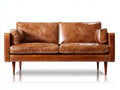 Zweisitzer Sofa 220x92x86 cm - Echtleder Bezug - cognacbraun - klassisches Wohnzimmer Design