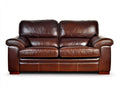 Zweisitzer Sofa aus Leder 180x90x85 cm - Dunkelbraun - klassisches Design für Wohnzimmer